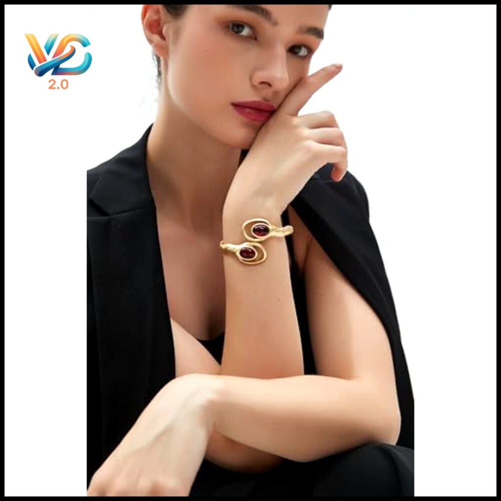 Copper Cuff Bracelet Stackable Open Bangle Adjust… - image 6